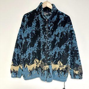 VTG Horse Pattern Fleece Jacket